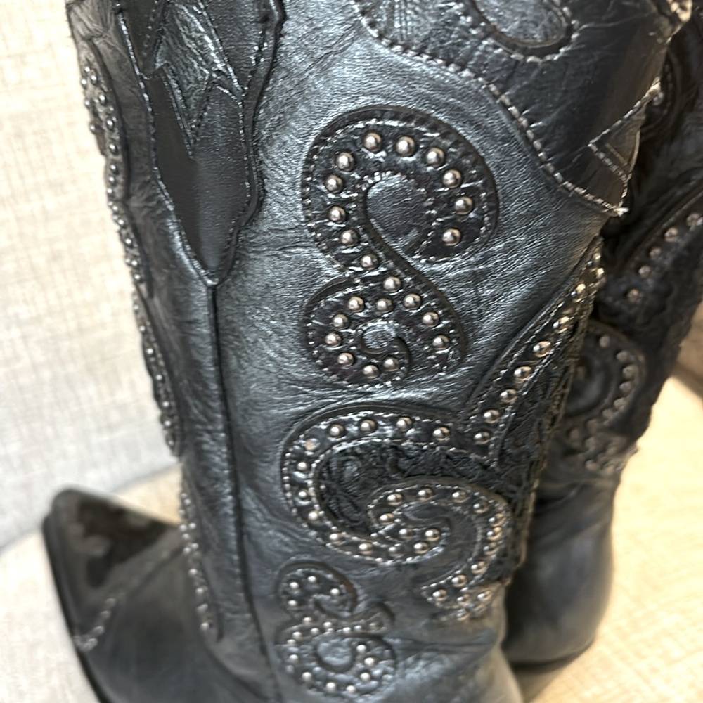 Corral Embroidery Studs Western Cowgirl Boots Pointy Toe A3038 Women's 6.5 - Picture 9 of 12